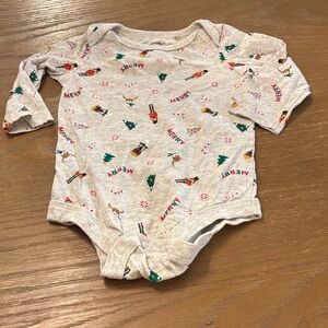 George Festive Print Kids Bodysuit - Cream